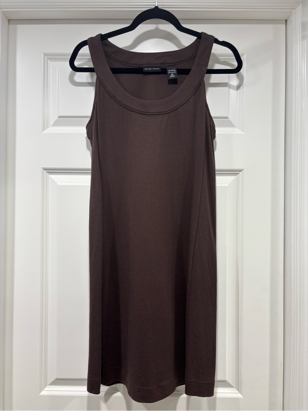 Sleeveless Brown Tank Dress 100% Cotton